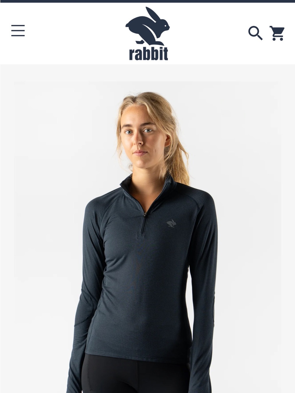 Rabbit Quarter Zip Running Pullover Gray Long Sleeve Athletic Top S - Picture 15 of 16